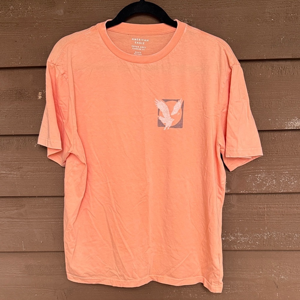 American Eagle Outfitters Eagle Logo Graphic Men's Coral Tee size M